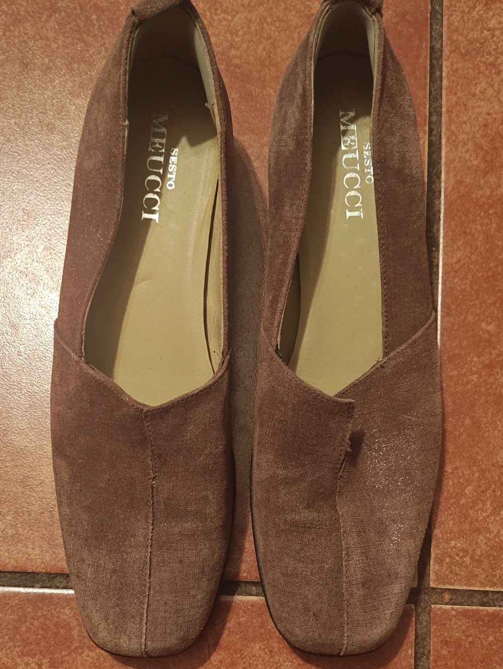 Sesto Meucci Chocolate Brown Suede Slip-On Loafers